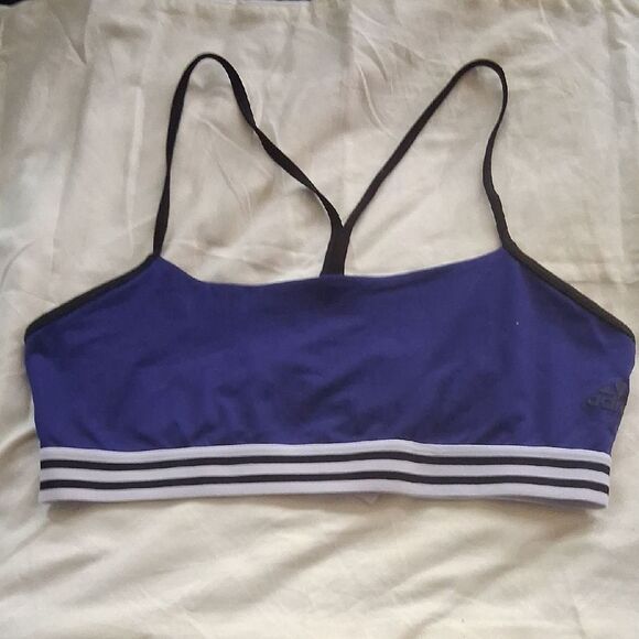 adidas Navy and Black Sports Bra - Picture 1 of 8